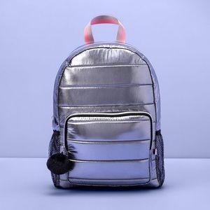 Girls' Puffer Quilted Backpack More T Magic Silver